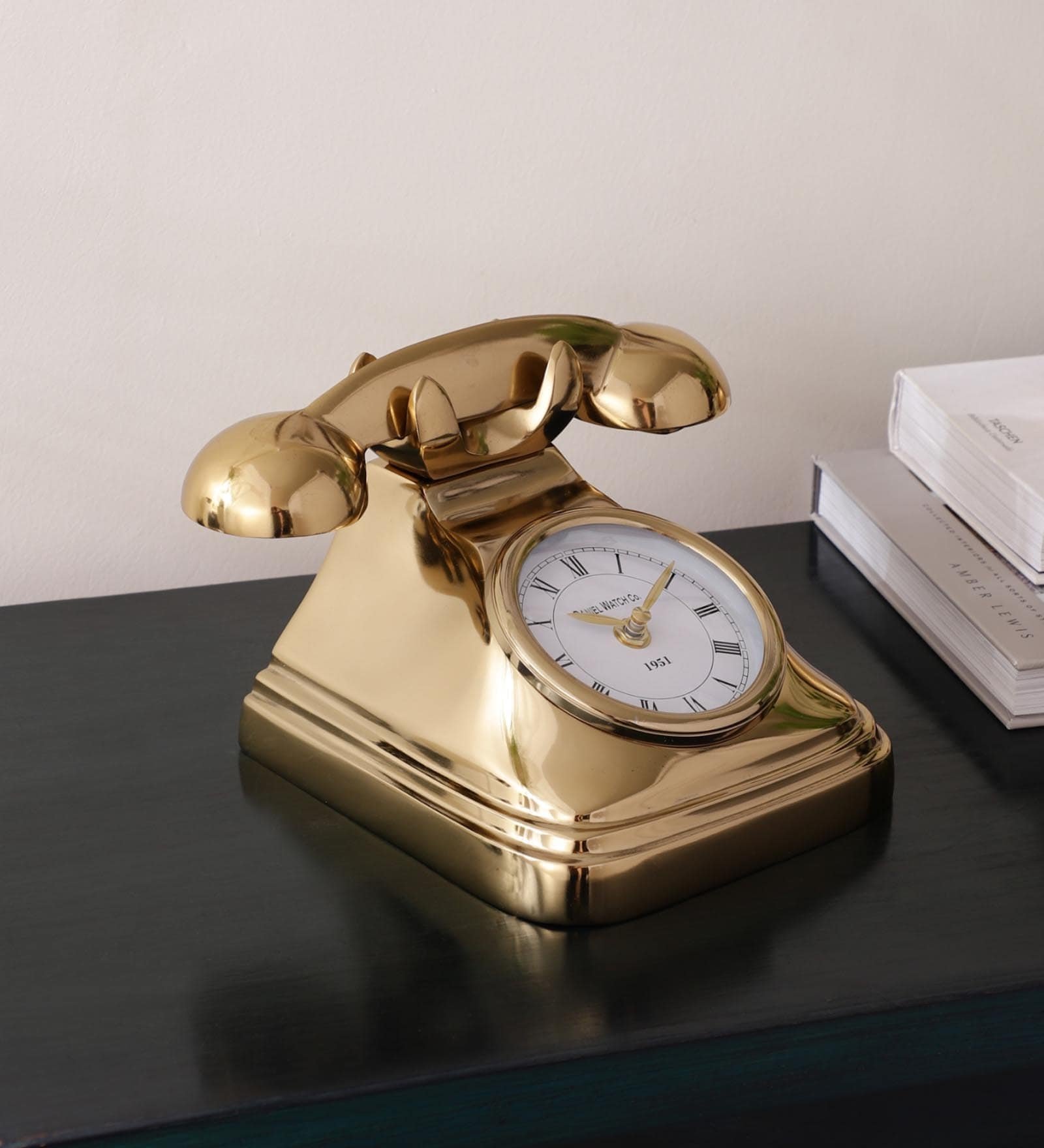 Dialtime Table Clock In Gold Finish